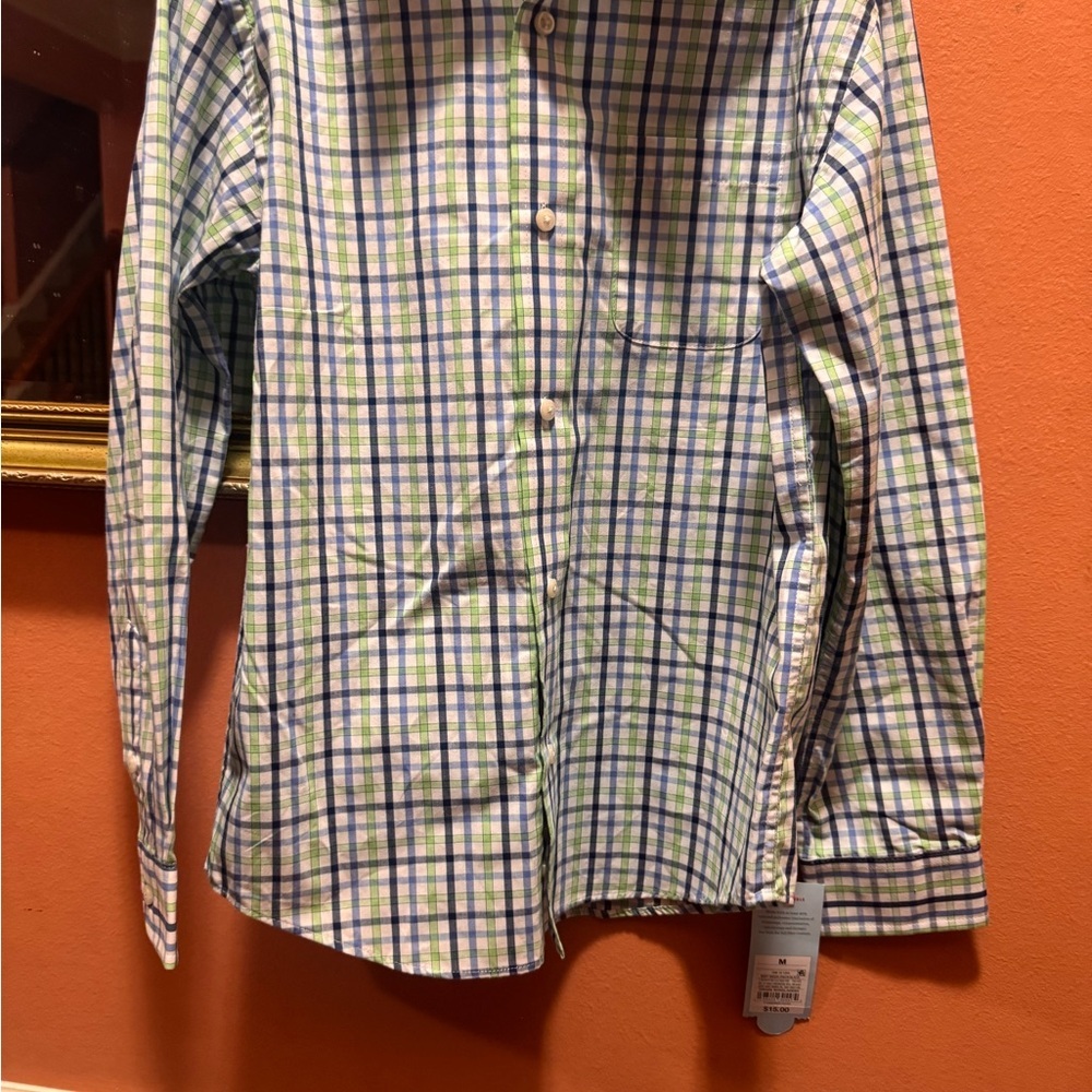 Cat & Jack Men's Plaid Shirt - Blue and Green